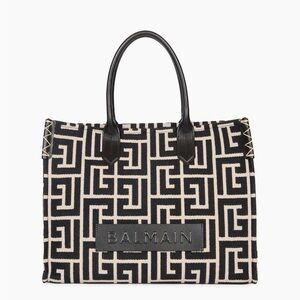 Balmain Black and Cream Tote Bag